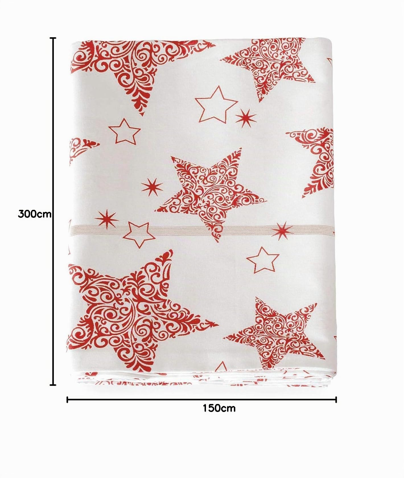 BGEUROPE Tovaglia - 100% cotone - Ref. Red Star - 150cm x 300cm