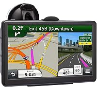 HUTNVEA 7 Inch Car GPS Navigation 2025 North America Maps Lifetime Free Updates Voice Guidance Speed Red Light Alerts