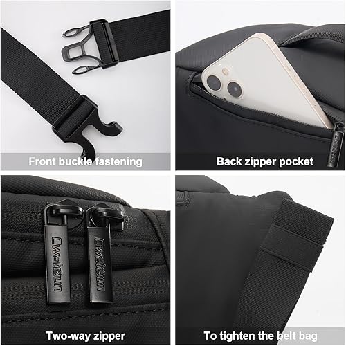 Miniatura 4 de Cwatcun Riñonera portátil impermeable para cámara, estuche compacto para cámara con correa de trípode, bolsa cruzada diaria para cámara Canon Nikon