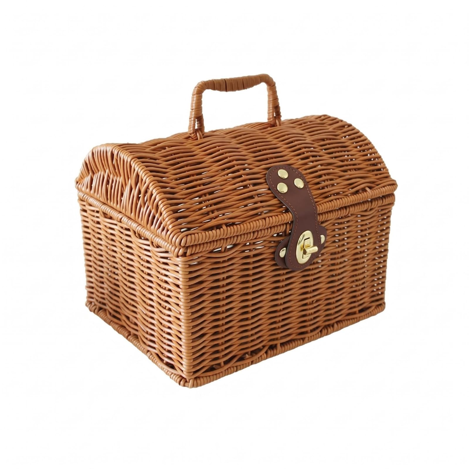 Top Handle Decorative Storage Chest Front Clasp Lidded Storage Basket, Large | Storage Bins & Baskets | Home Organization | Household Supplies & Cleaning-image-30