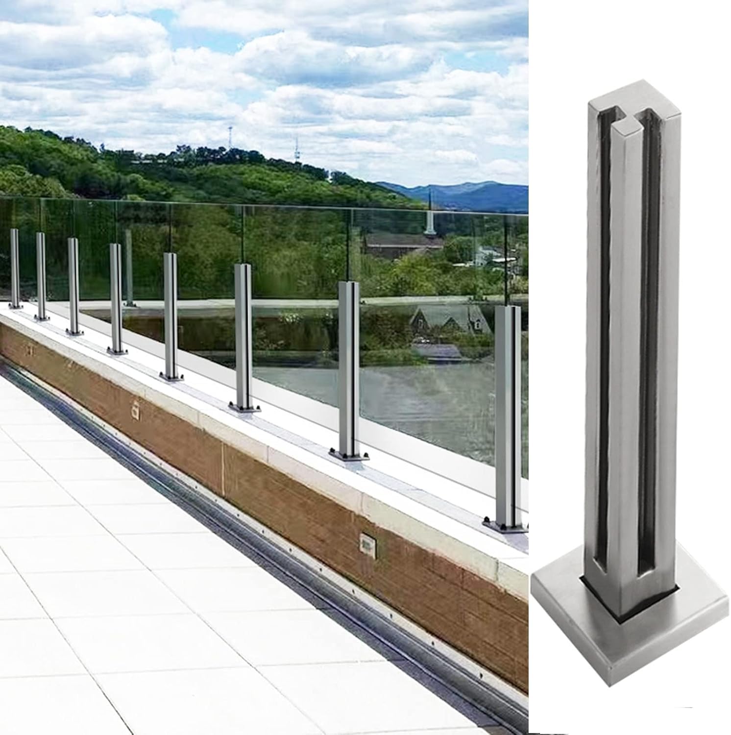 Poteau de garde-corps en inox pour sécuriser votre balcon et aménager une terrasse design