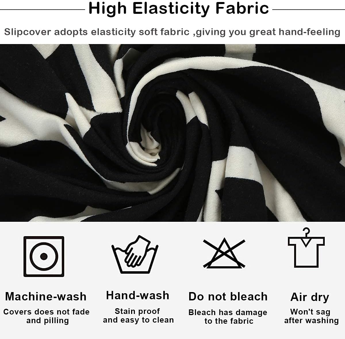 ele ELEOPTION Stretch Printed Wingback Sofa Chair Cover, Modern Pattern 2-Piece Sofa Cover, Armchair Slipcover Furniture Protector Couch Super Soft Slipcover Machine Washable (Pattern-6)