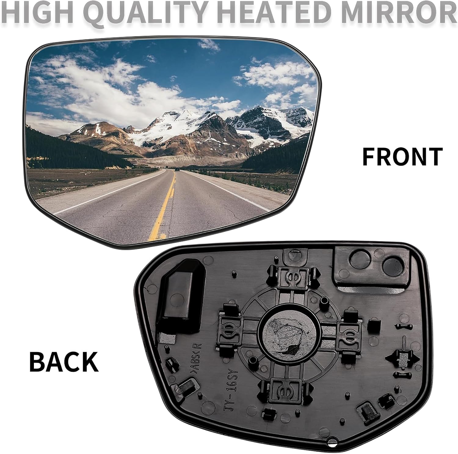 Passenger Side Mirror Replacement for 2016-2021 Honda Civic, 2018-2022 Honda Envix, 2019-2022 Honda Crider - Right Side Mirror Glass, Rear View Mirrors Glass (76203-TEA-T01)