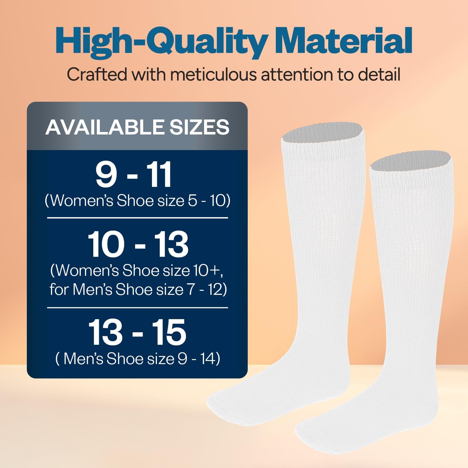 Debra Weitzner Diabetic Socks for Men and Women Over the Calf Knee High Cotton Socks Loose Fit 4 Pairs - Image 3