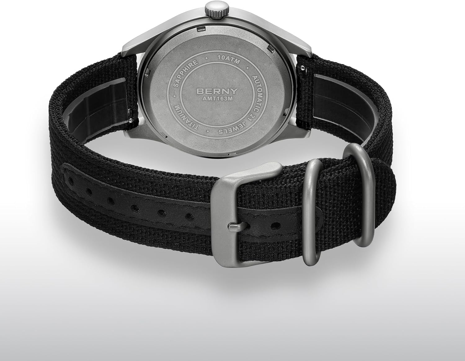 BERNY Automatic Titanium Watch for Men 10ATM Waterproof Men's Field Watch Super Luminous Male Analog Mechanical Military Wrist Watch AR Sapphire Crystal Date Calender Birthday Present - Image 4