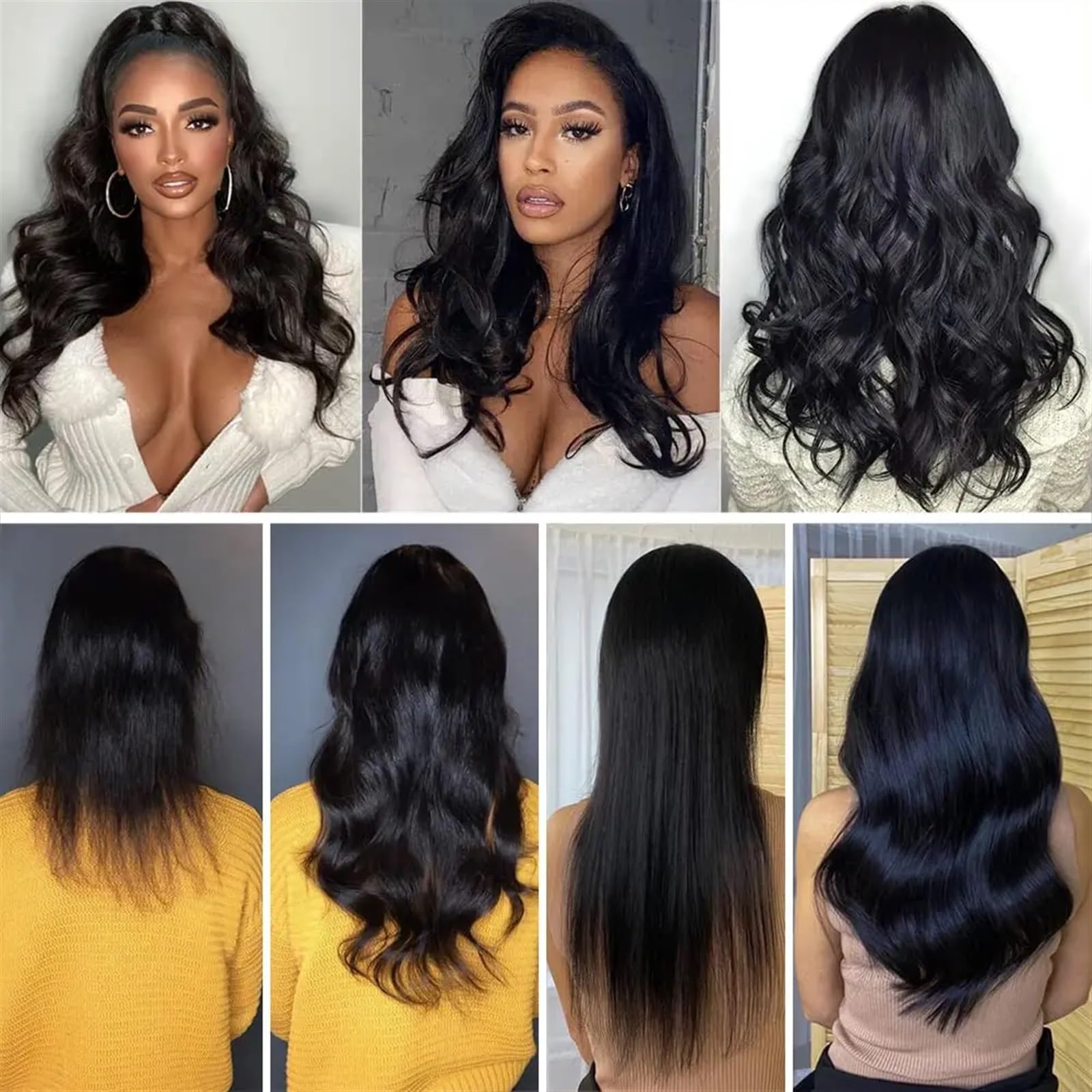 Bandverlängerungen Körperwellen-Tape-in-Haarverlängerungen, Echthaar, schwarze Frauen, 20 Stück, Tape-Ins for schwarze Frauen, Echthaar, doppelseitiges, nahtloses PU-Tape-in-Haarverlängerungen Haarver