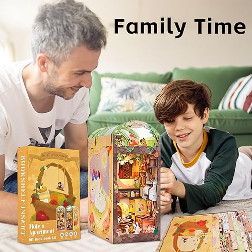 Miniatura 6 de Fsolis Kit de rincón de libros, kit de casa de muñecas en miniatura, kit de modelo en miniatura de Mayberry Street, kits de modelo de rincón de