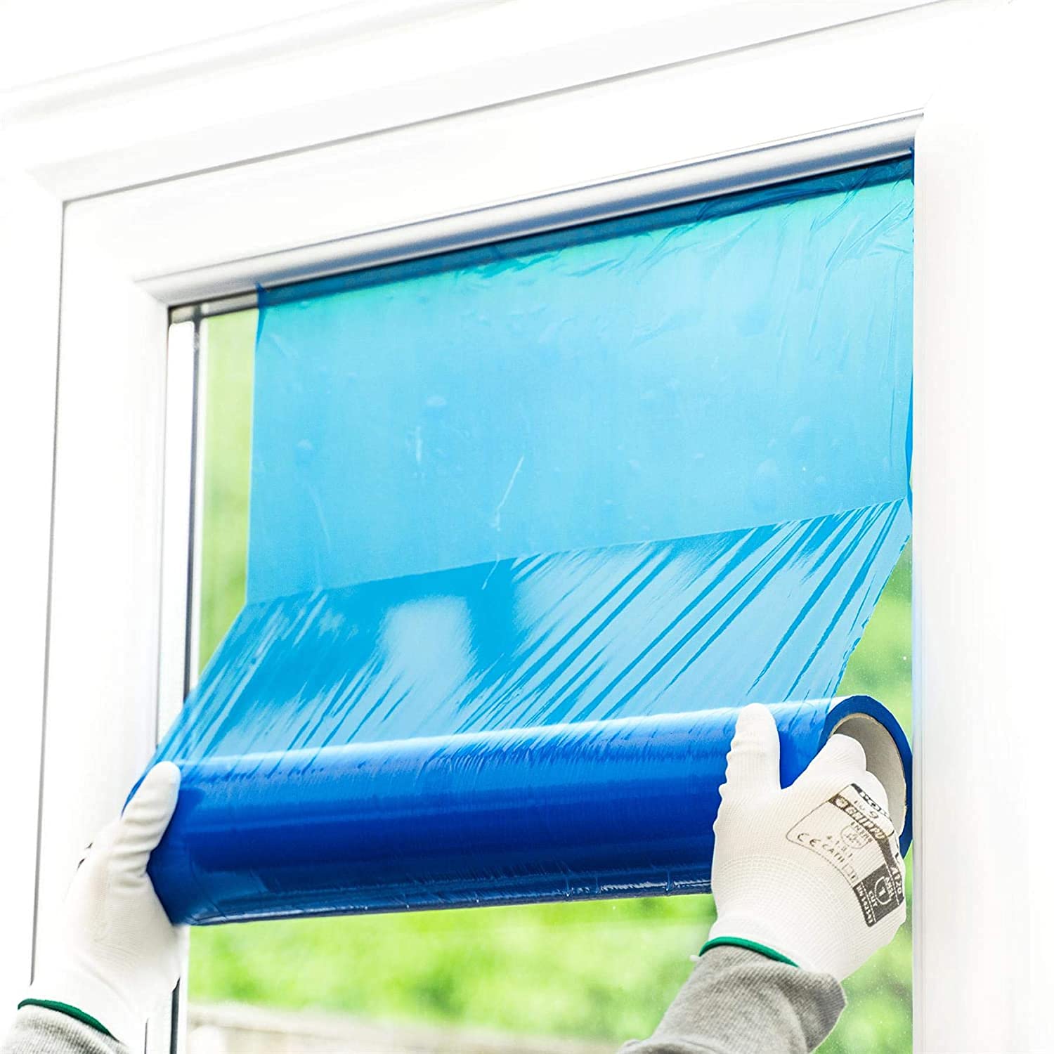 eXtreme Glass Window Protection Film Self Adhesive Protector Door Covering Tape Protect from Dust, Paint Stain and uv Resist 60cm x 100m Roll