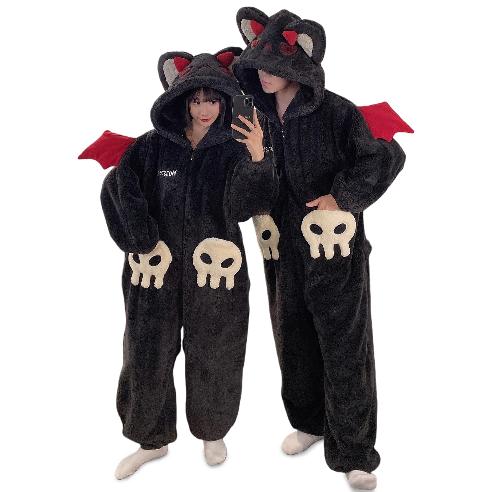 Pigiama Intero Adulti, Costume da Animali, Onesie Unisex per Cosplay di Halloween, Costume Halloween Carnevale Festa Animale Sleepwear