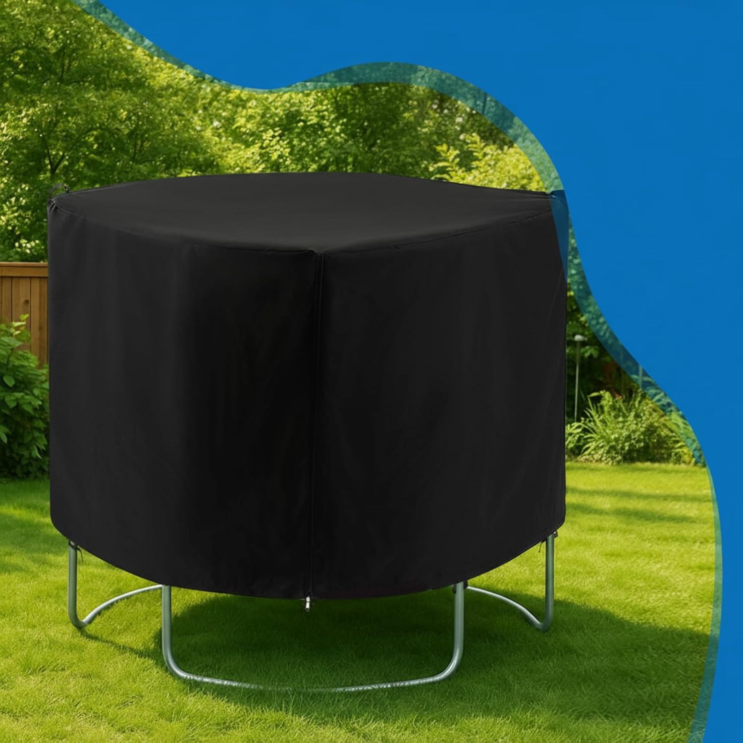 Newwiee Trampoline Cover for 55" or 60 " Trampolines, 600d Heavy-duty Oxford Fabric, Waterproof, Windproof and UV Resistant, Outdoor Jumping Bed Cover with Handle