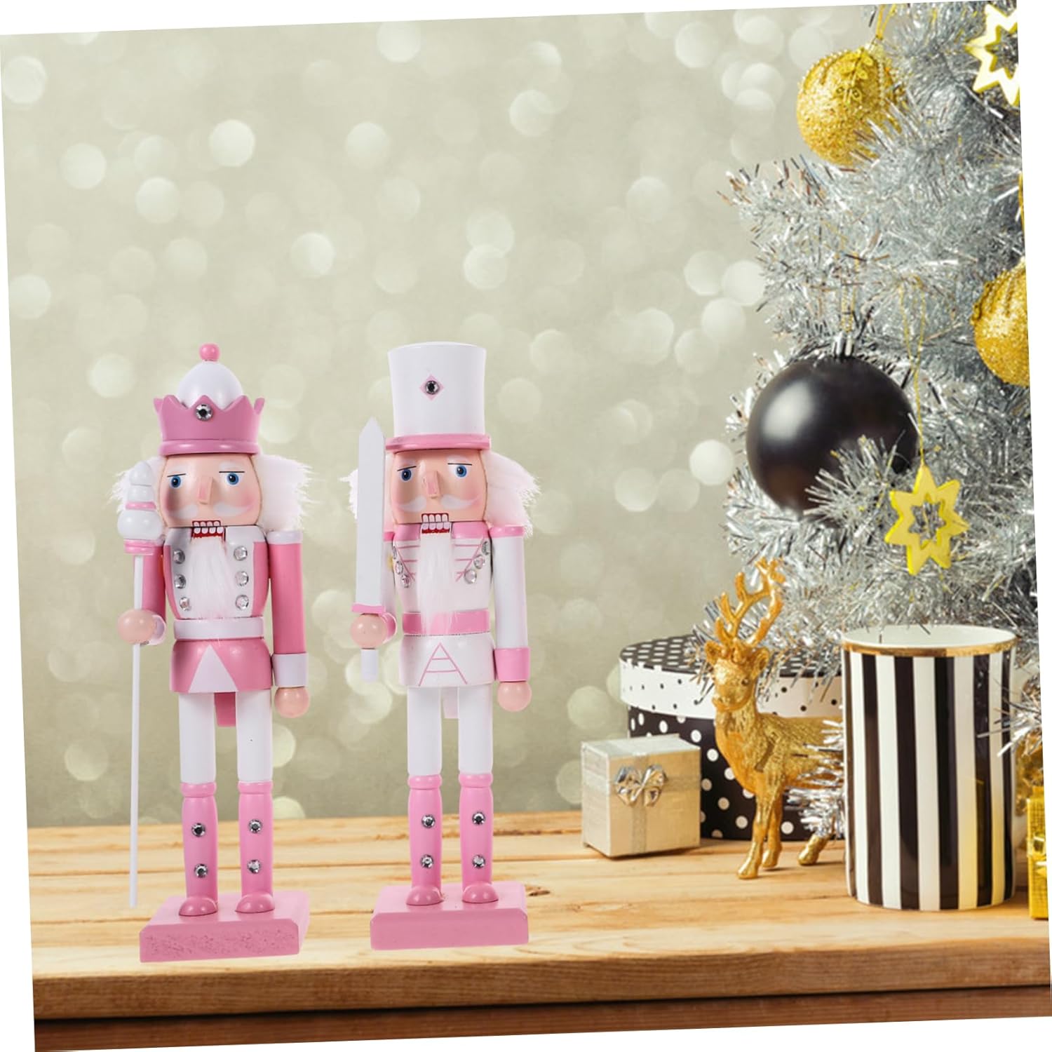 BESTOYARD 4pcs Christmas Nutcracker Christmas Outdoor Decorations Table Top Firepit Outdoor Table Decor Wood Nutcracker Ornament Christmas Nutcracker Figurines Drummer Nutcracker Set Winter