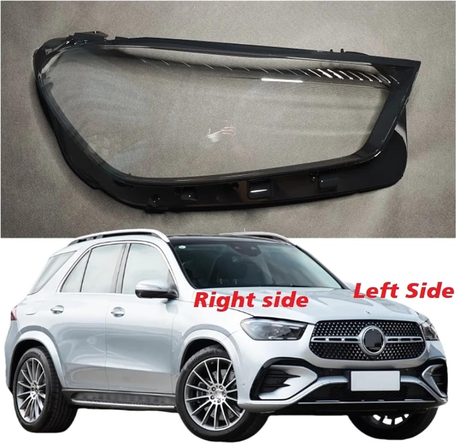 Car Head light Lens Cover Compatible For Mercedes-Benz for GLE W167 2024 Car Head lamp Shell Headlights Glass Lens Cover Transparent Lamp Shade Replace Original Lampshade(Left side)