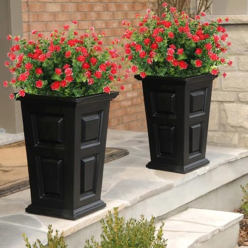 Miniatura 5 de RECUTMS 12 paquetes de plantas artificiales, eucalipto artificial para decoración de porche delantero, flores de primavera sintéticas, vegetación