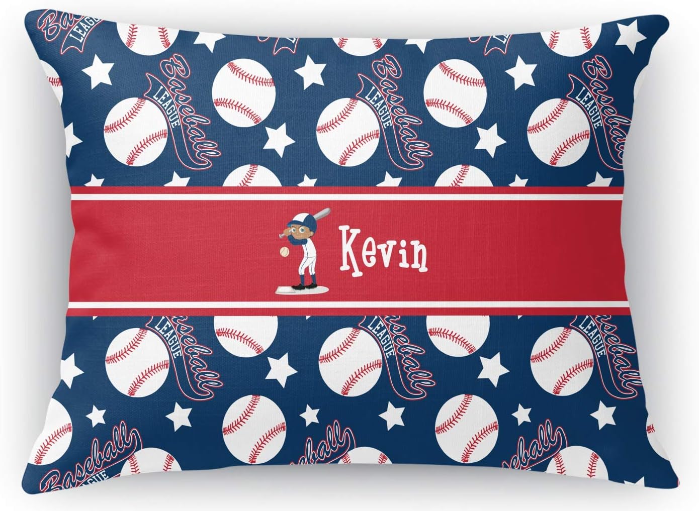 Personalized Baseball Rectangular Throw Pillow Case - 12"x18"