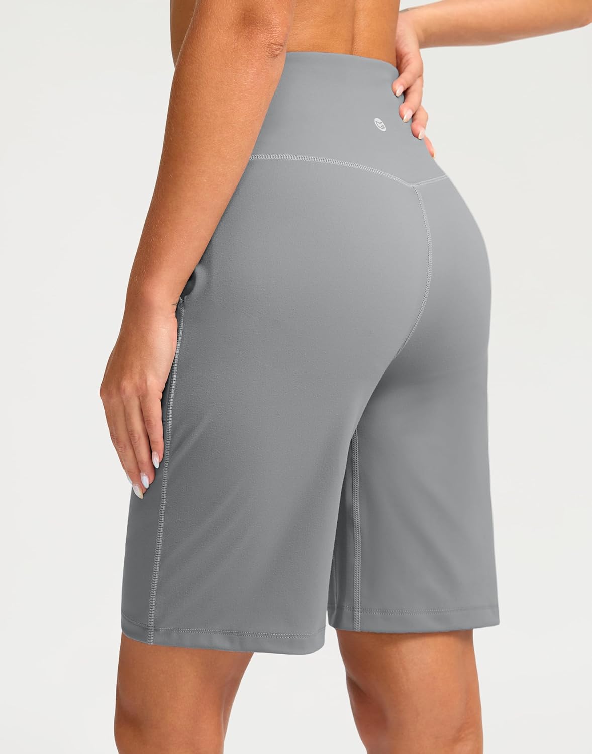 G Gradual Bermuda Shorts for Women 9" High Waisted 2 Big Pockets Long Knee Length Shorts for Workout Athletic Casual Summer