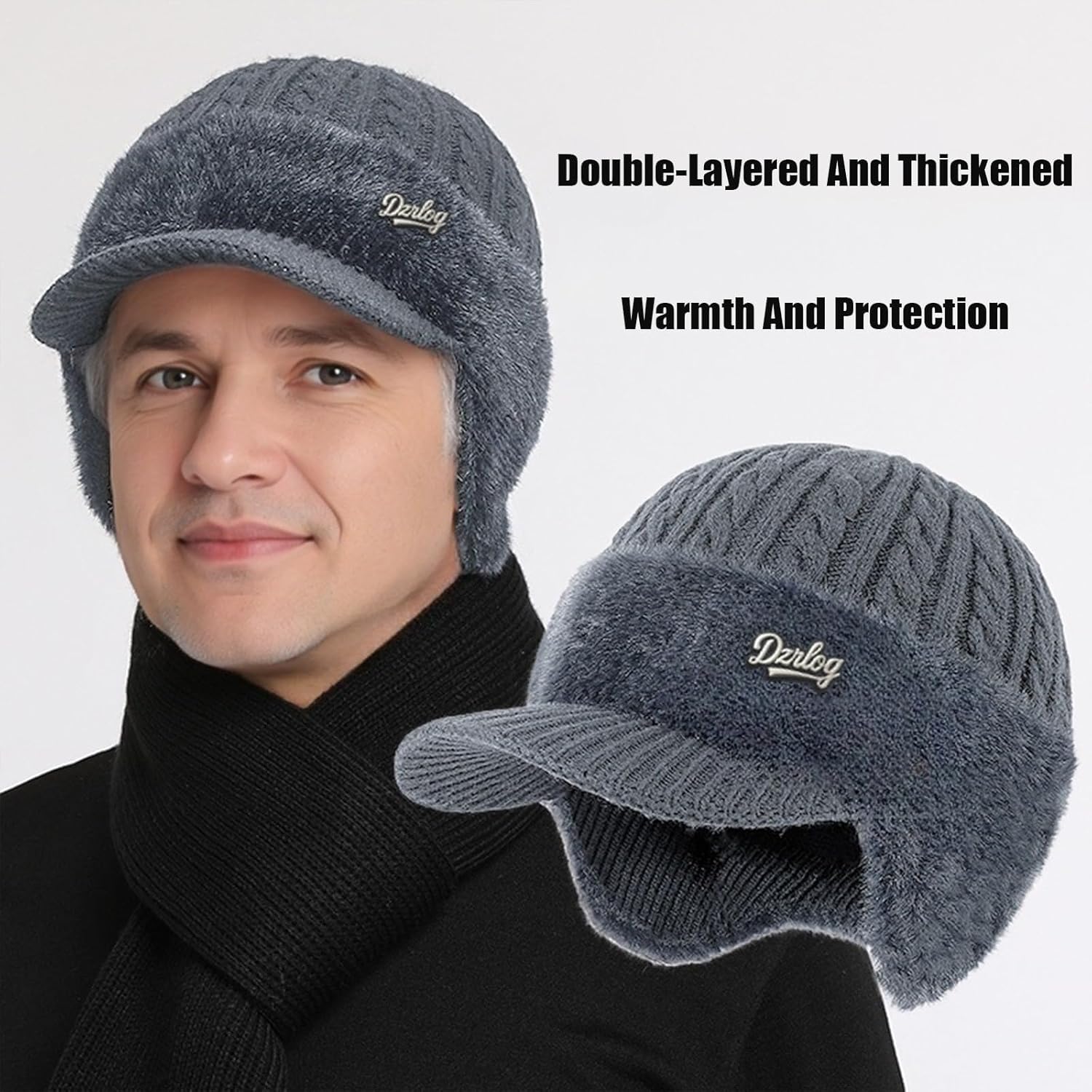 Trapper Hat with Ear Flaps and Wool Brim, 2026 Soft Breathable Comfort All-in-One Winter Hat for Comfort & Warmth