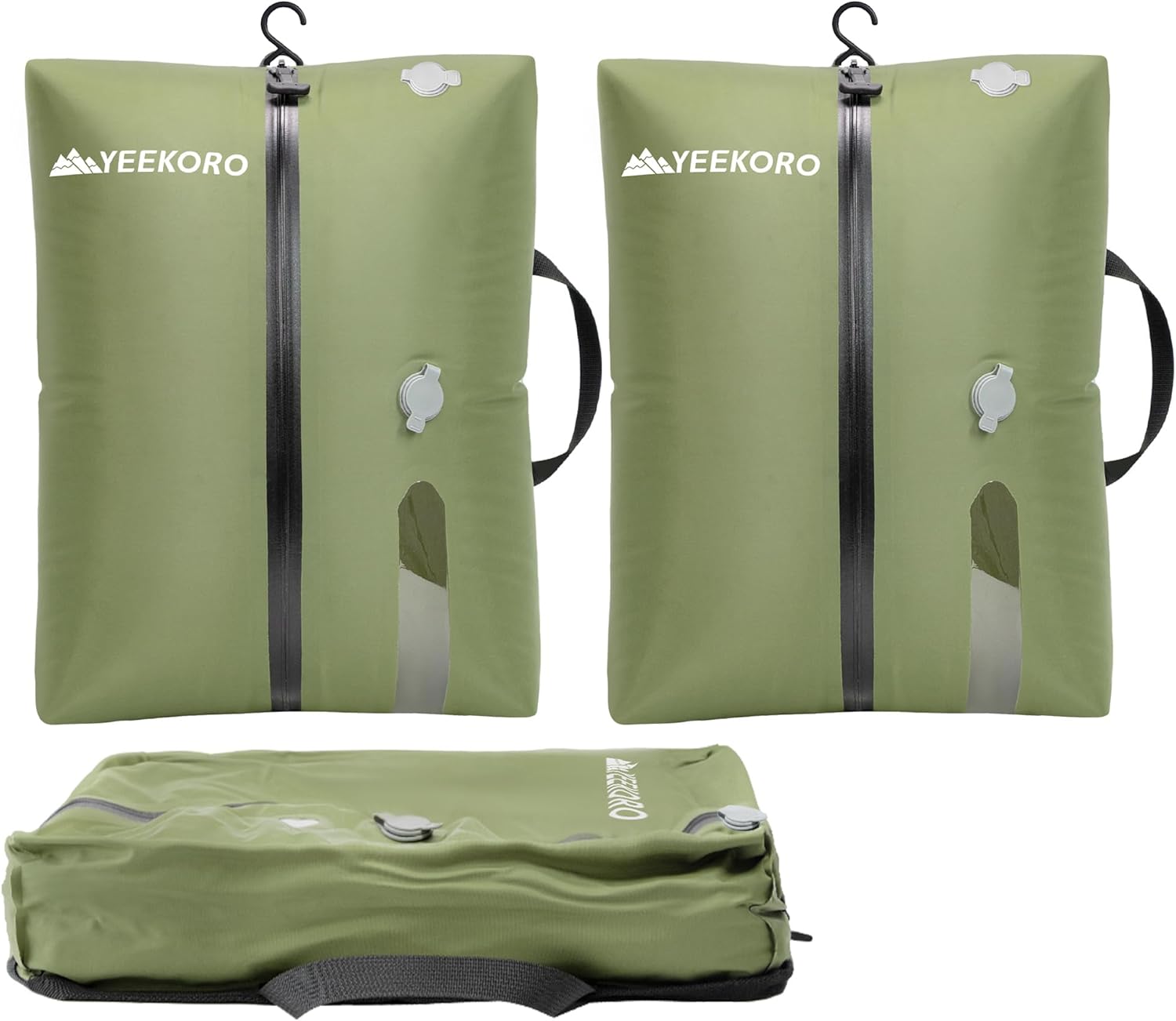 Vacuum Bags for Travel, Professional IP67 Reusable Vacuum Compression Bags for Travel Suitcases and Backpack, Durable Space Saver Bag (2 PACK, No Pump)