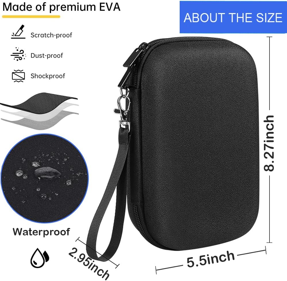 CAAORDKSO External Hard Drive Case, Shockproof Hard EVA Carrying Case Electronics Organizer Travel Case for Hard Drive, Charger, Laptop Mouse, Power Bank, Electronics Accessories Organizer Pouch Bag