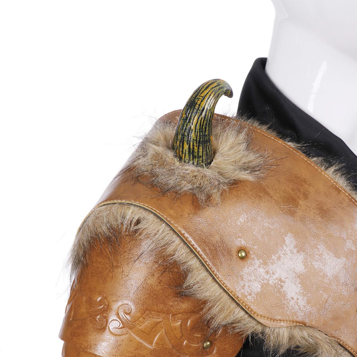 Hombreras Vikingas de Cuero Sintético Marrón 2 Piezas