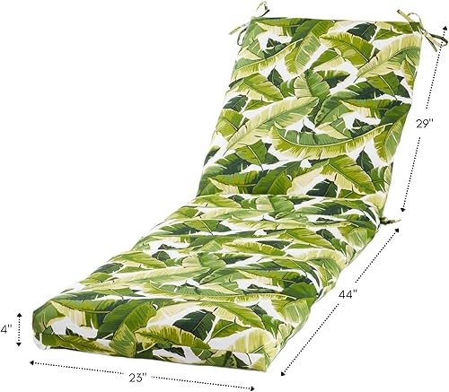 Miniatura 6 de Greendale Home Fashions Cojín reversible para silla de descanso para exteriores, color blanco tropical