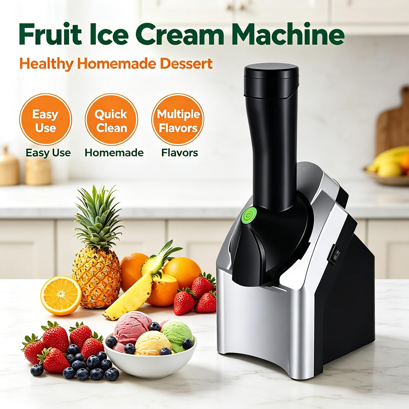 Máquina for Hacer Helados, Fruta Congelada, Servicio Suave for Niños y Familias