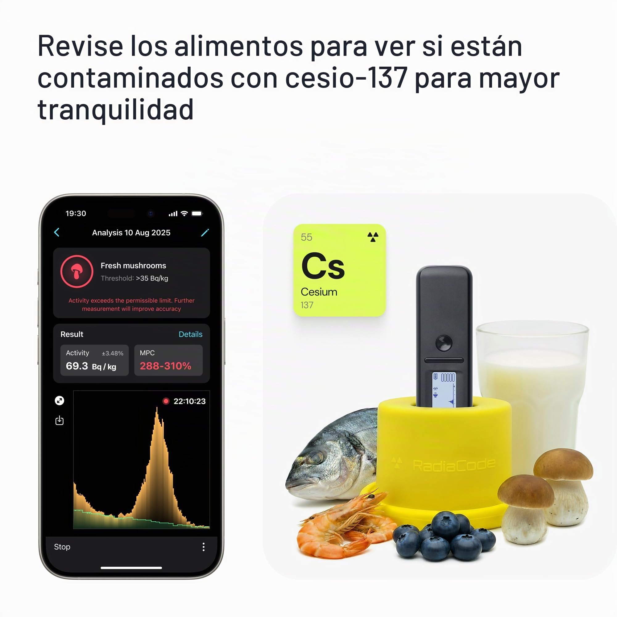 Radiacode 103G Contador Geiger Counter Radiation Detector with Smartphone App. Isotope Identifying and Food Analyzing Function