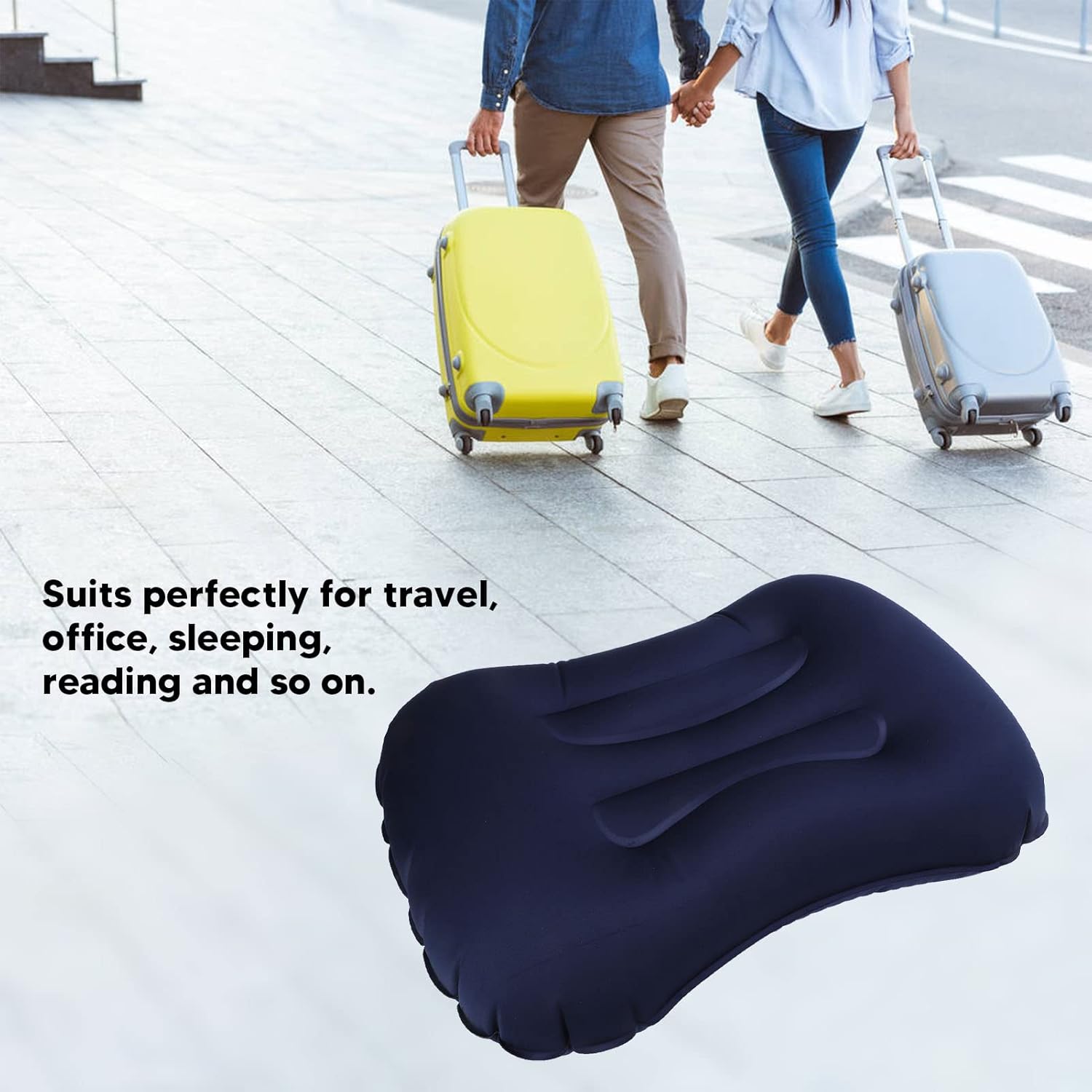 Topyond Inflatable Pillow Travel Lumbar Cushion, Outdoor Foldable Inflatable Pillow, Self-Inflating Portable Design, Suitable for Travel, Outdoor Activities
