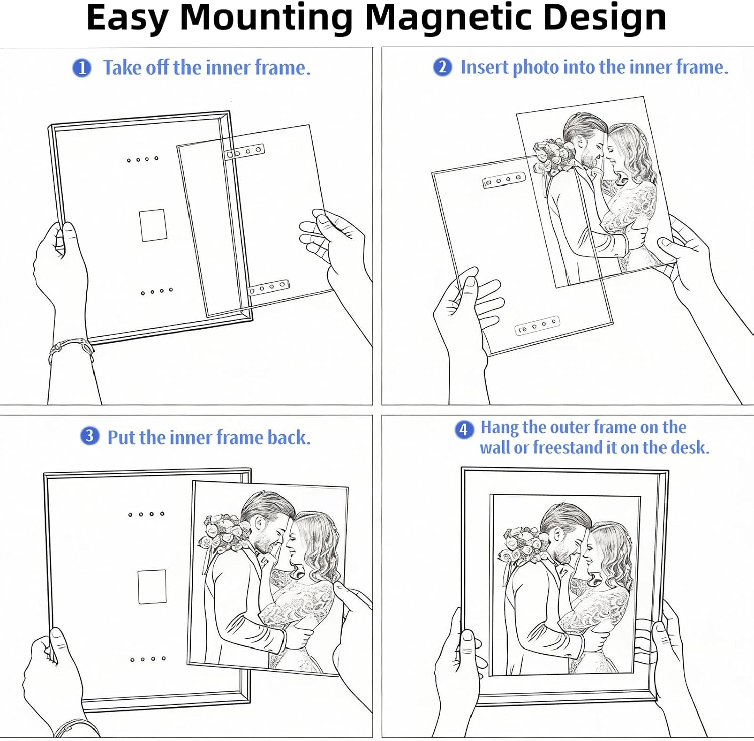 8x8 Acrylic Picture Frame for Wall and Tabletop Neon Floating Photo Frame with Decorative Bright Color, Turquoise Green