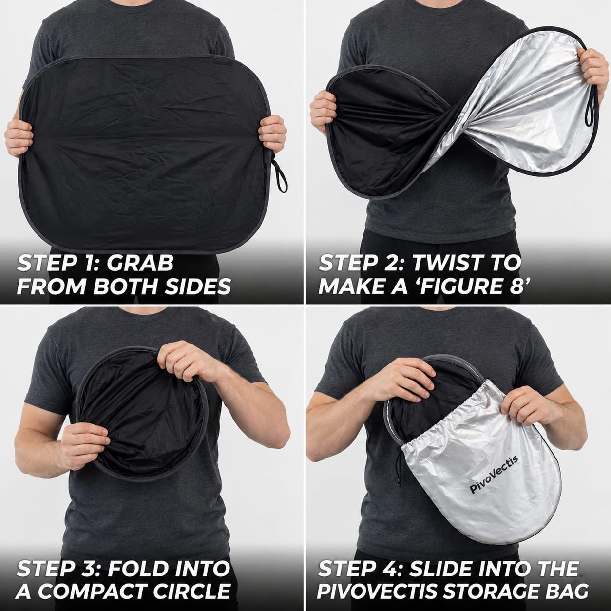 2-Piece Windshield Sun Shade (L: 31.1 * 27.95 inch), Upgraded 280T Reflective Foldable Car Sunshades, Protect Car from Sun Rays & Heat Damage, Keep Vehicle Cool, Fits Most Sedans, SUVs