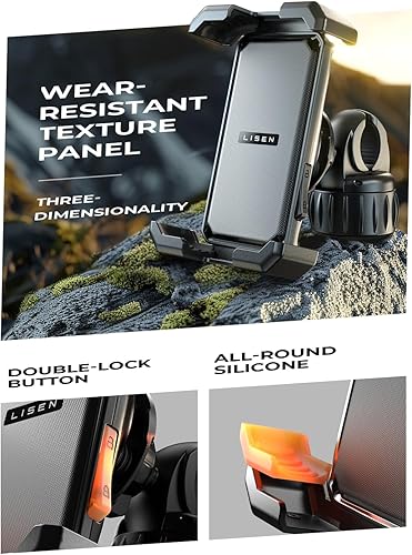 Miniatura 3 de LISEN Soporte de teléfono para motocicleta, bloqueo rápido 1S 100 mph militar antivibraciones, soporte de teléfono para motocross, abrazadera