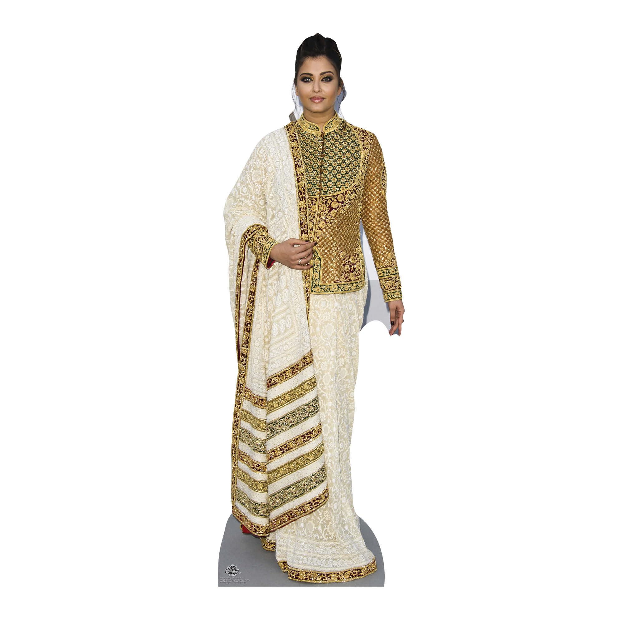 Star Cutouts CS584 Aishwarya Bachchan Gold Dress Lifesize Cardboard Cutout – Bollywood Star Display, Party Decoration & Fan Gift