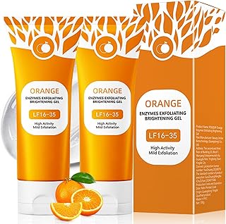 Gel Exfoliante Facial de Naranja Natural, 2 Piezas Gel Limpiador Facial, Orange Facial Exfoliate Gels, Nutre e Hidrata, Anti Puntos Negros e Impurezas, Limpia la Piel en Profundidad Para Cara y Cuerpo