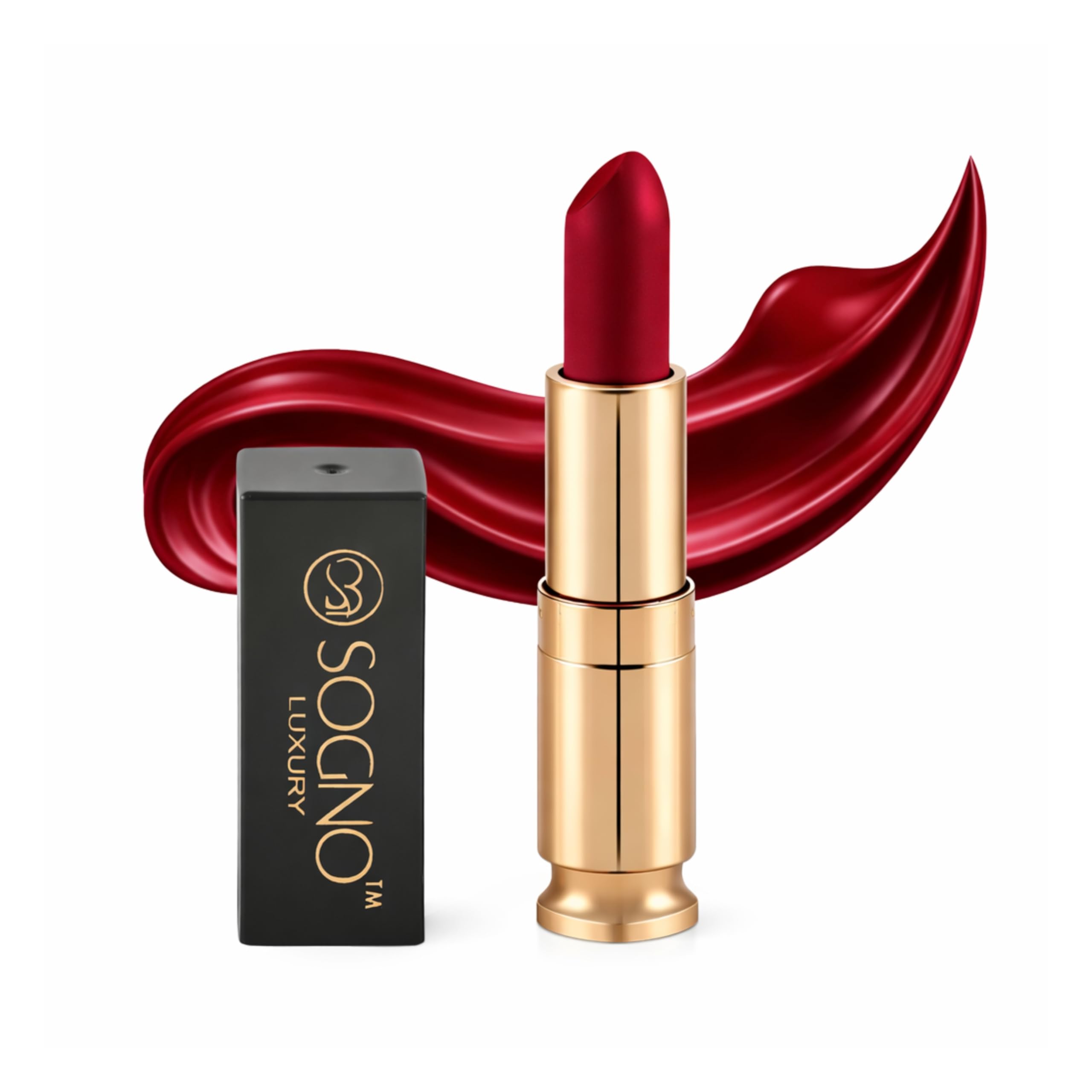 Sogno Luxury Bullet Lipstick | Long Lasting 8H Wear | Organic Vegan Formula | Shea Butter & Vitamin E | Paraben Free Plant Based Pigmented (1, Burgundy)-picture-33
