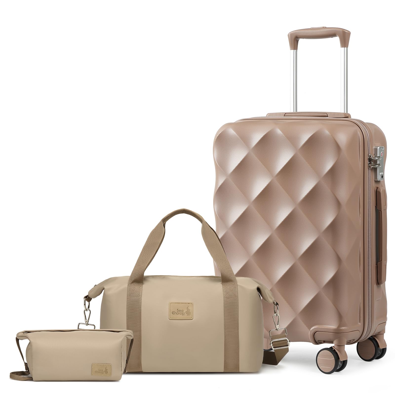 Sea choice Valigia Trolley Piccola ABS Bagaglio a Mano con Borsa da Toilette e Borsa da Viaggio Valigie con Lucchetto TSA Ruote a 360°