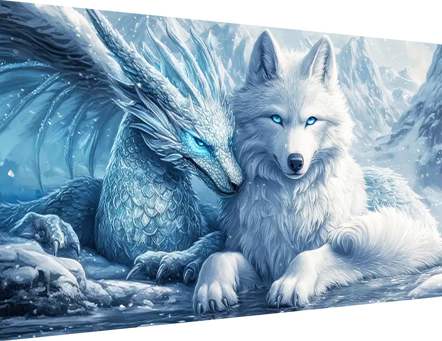 igoodom Dragon Wolf Large Diamond Art Kits for Adults, DIY Wall Decor | Large Diamond Painting Kits - Perfect for Home Decor, Holiday Gifting, And Relaxing DIY Crafting 27.6x15.7inch-image-3