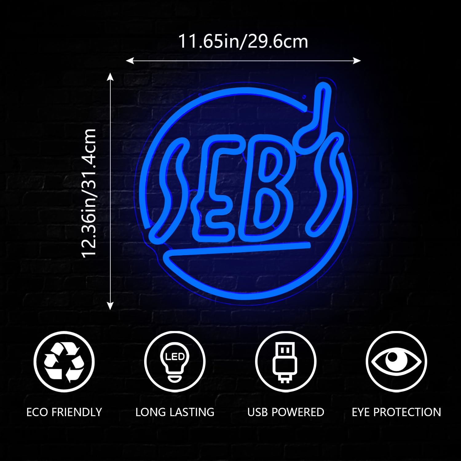 Sebs - Insegna al neon per parete a tema musicale, insegna a LED classica per camera da letto, jazz, pub, blu, decorazione da parete, regalo di Natale per gli amanti del cinema, musica e bar