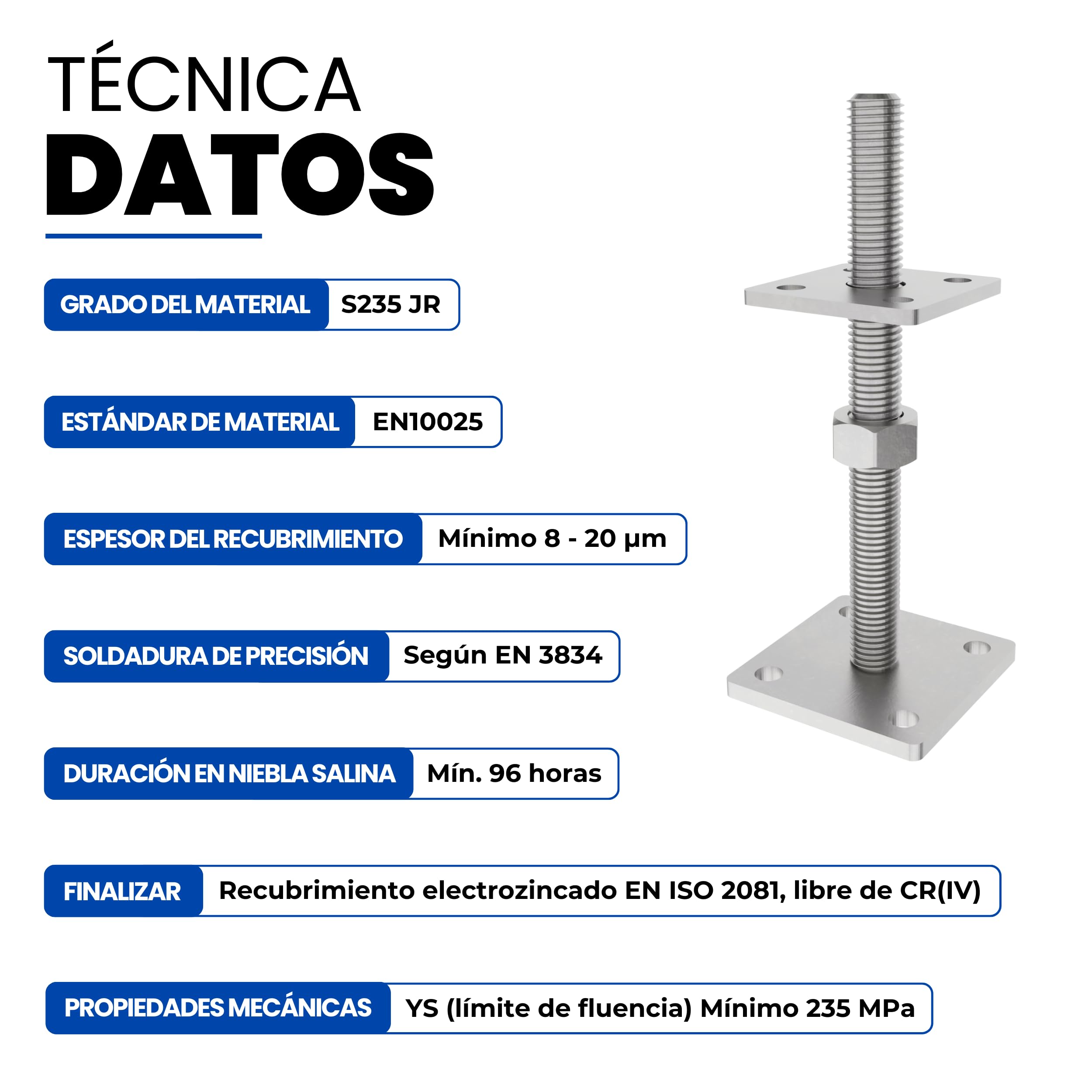 GeZu Impex Soporte de Poste Ajustable 70 x 70 mm Juego of 12 | Electroplateado Soportes de Ajuste de Altura Base Elevada