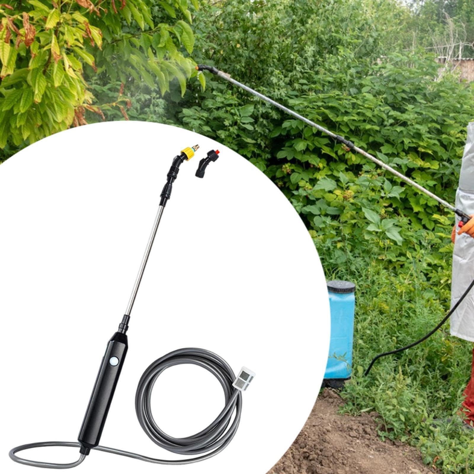 Sprayer Elettrico Dispositivo Spray Regolabile Portatile Tubo Estensibile Ugello Telescopico Ricaricabile Adatto per Irrigazione Giardino Pulizia Dome, con Tubo da 5 M