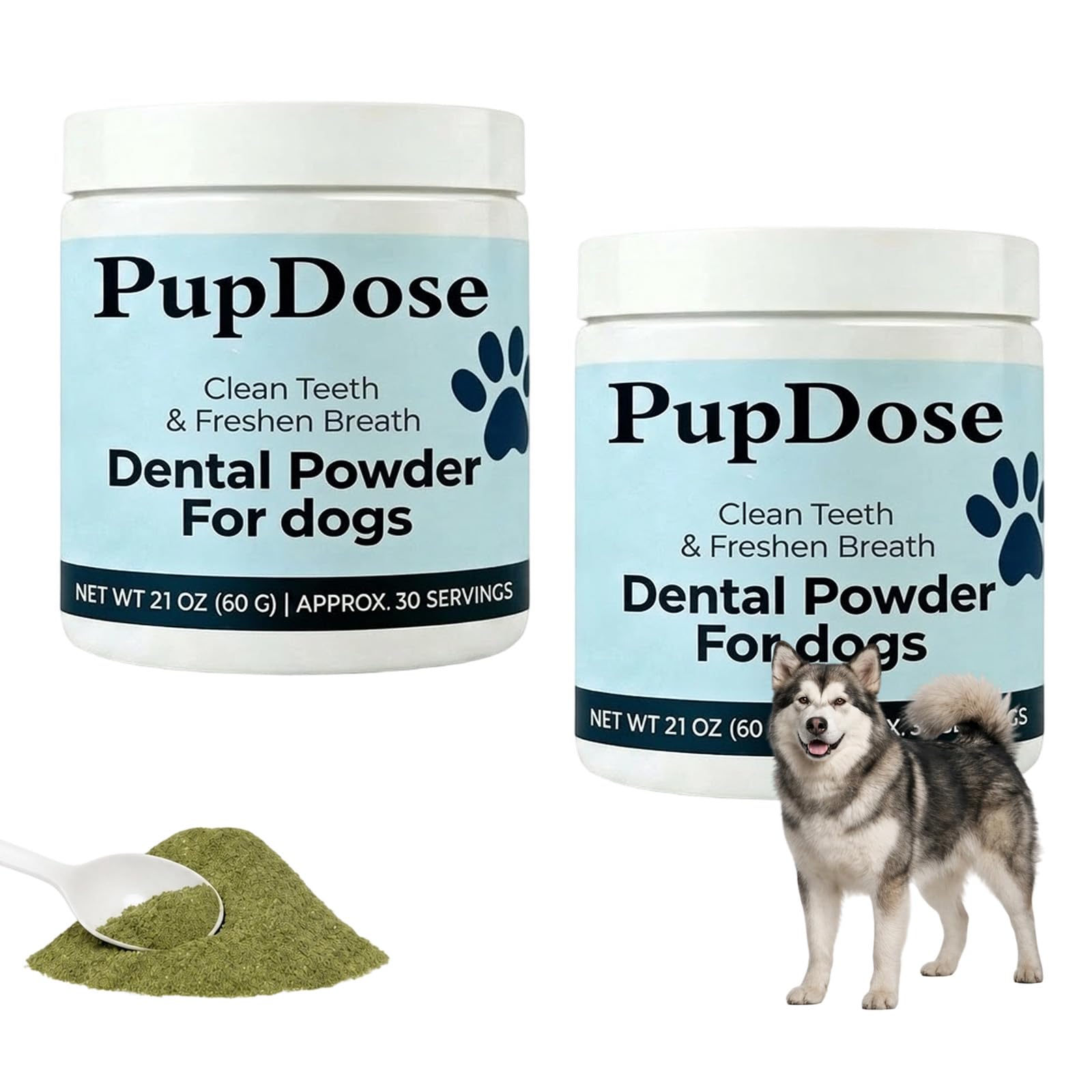Pupdose Dental Powder for Dogs，2PCS