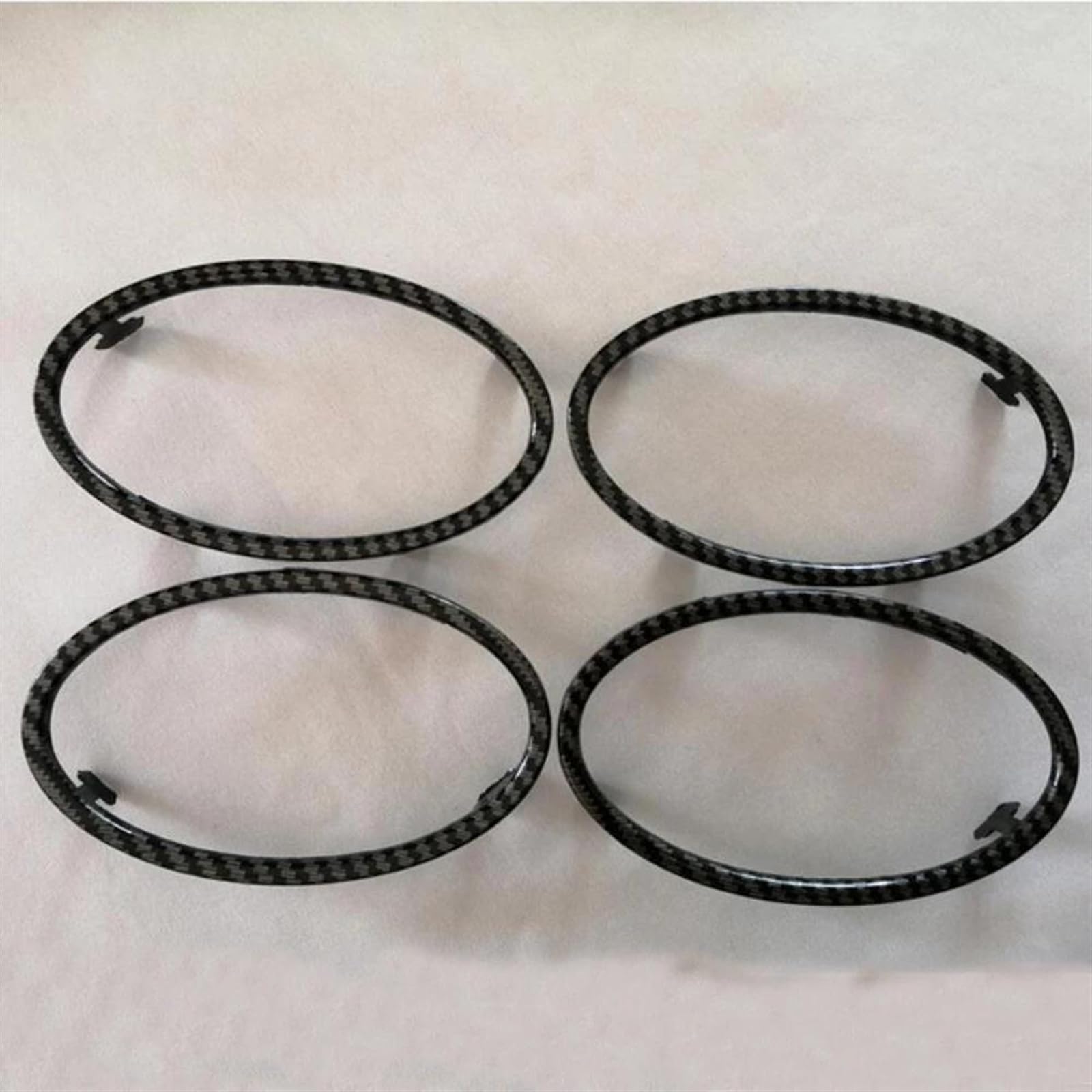 Set Di 4 Cornici Decorative Per Bocchette Aria In Argento Elettrolitico Per Ford Focus 2 Dal 2005 Al 2013, Cruscotto Elegante E Facile Da Installare