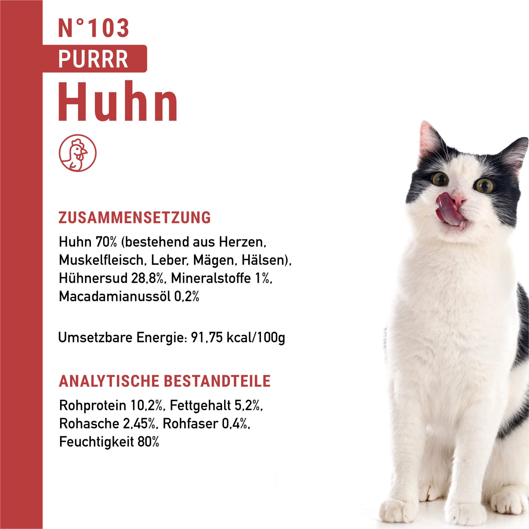 catz finefood Purrrr Monoprotein karma dla kotów mokra, nr 103, dla kotów wrażliwych na odżywianie, 70% zawartości mięsa, puszka 6 x 200 g