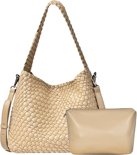 Bolsa tejida para mujer, bolsa de mano tejida de cuero vegano, bolso retro hecho a mano, bolsa de playa de verano de gran capacidad, bolsas de hombro