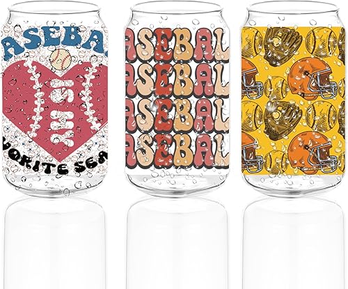 Miniatura 3 de 10 Sheets Baseball UV DTF Cup Wrap Transfer Stickers for Glass,Sport DTF Transfer Stickers for Crafting,Baseball Rub on Transfer Stickers for 16 oz