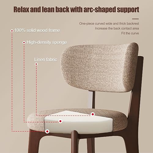 Miniatura 7 de Juego de 24 sillas de comedor de madera, sillas de comedor modernas de mediados de siglo, sillas laterales tapizadas de tela moderna, sillas de