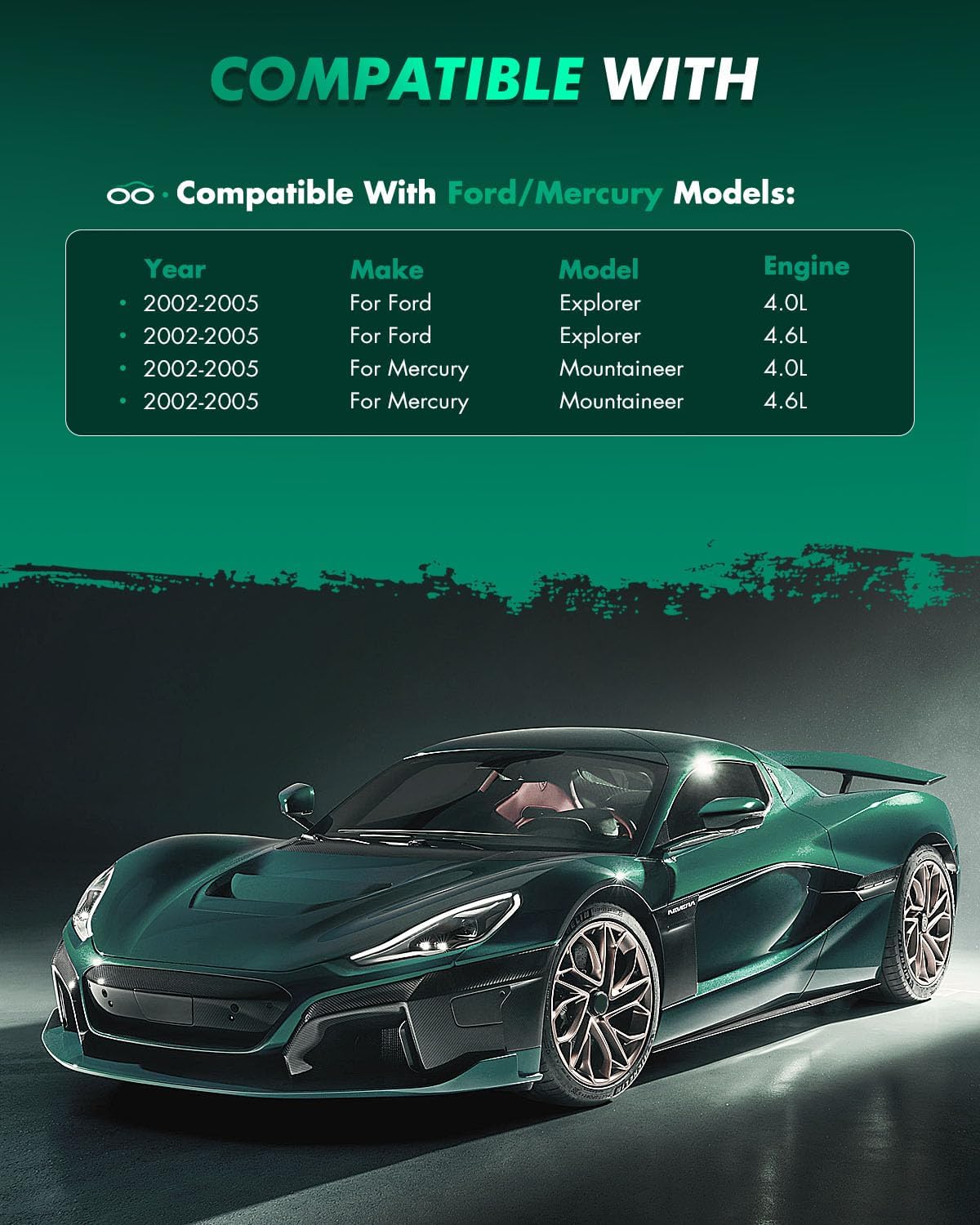 SCITOO D1109 Rear Semi-Metal Brake Pads Sets Fit For Ford For Explorer 2002-2005,For Mercury Mountaineer 2002-2005