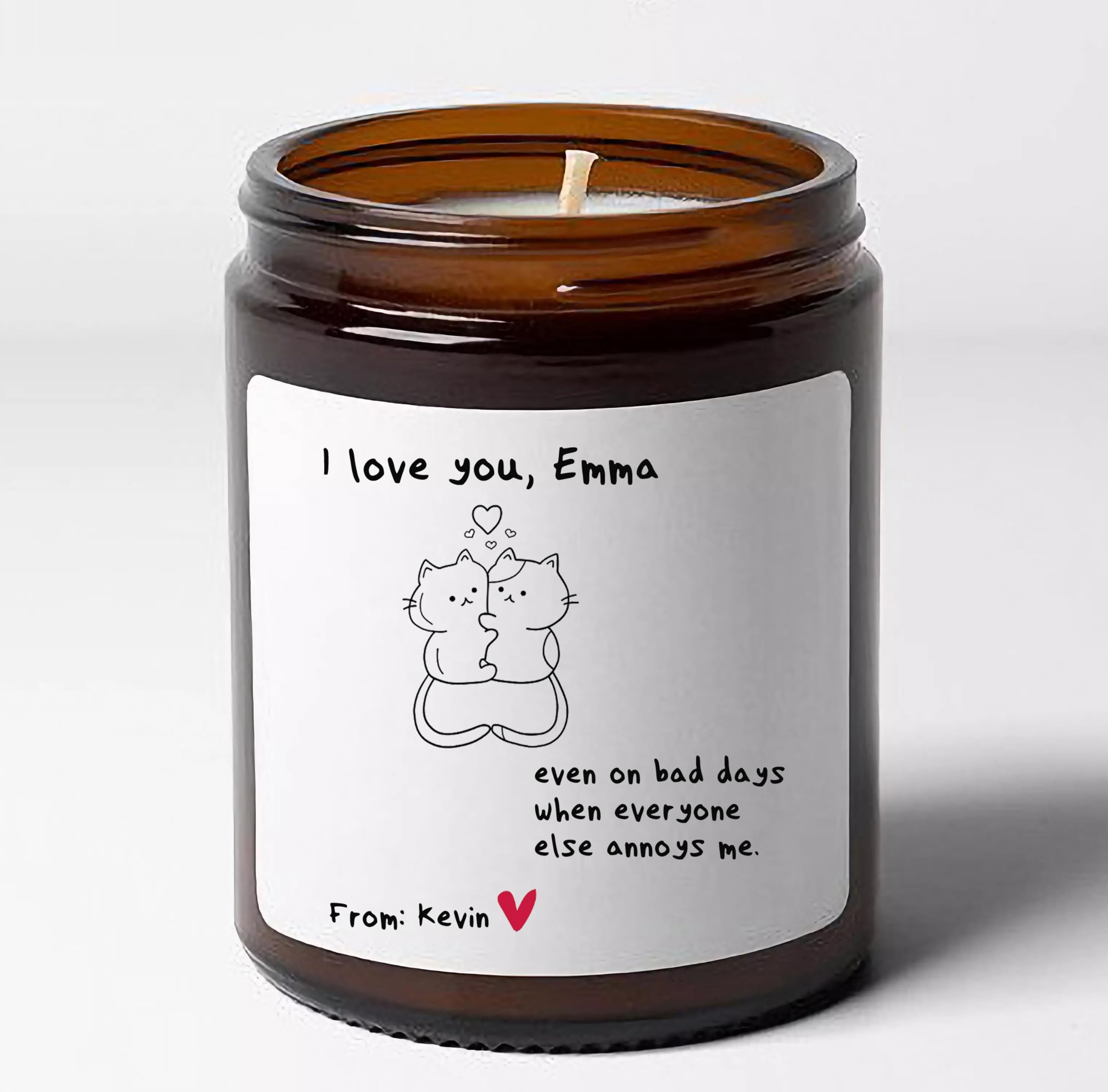 I Love You Even On Bad Days Bat Trang Personalized Candle for Friend, Women, Men, Mom, Dad, Sister, Coworker on Anniversary, Birthday, Christmas