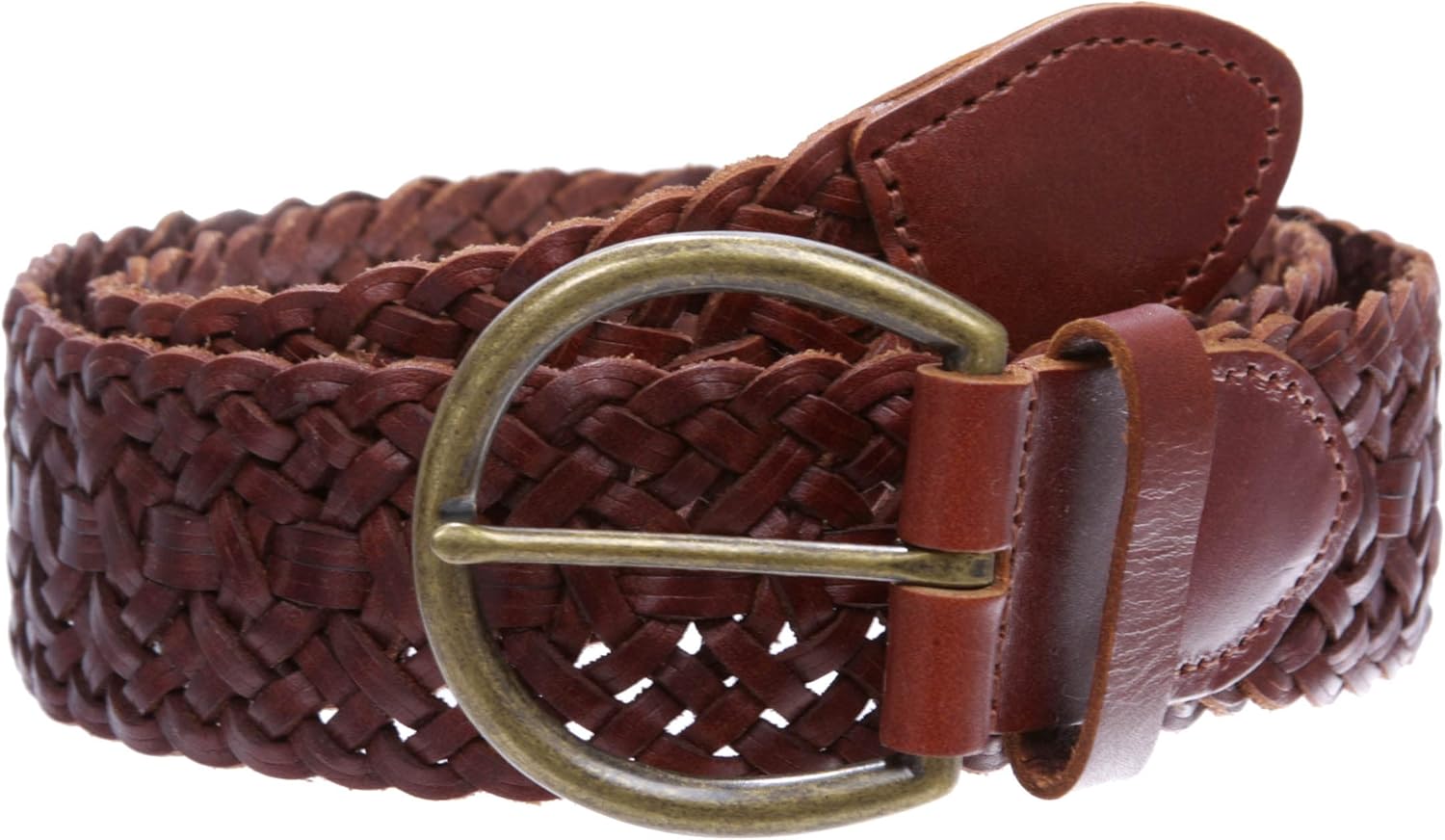 Beltiscool Women's 2" (50mm) Braided Woven Leather Belt with Horseshoe Buckle