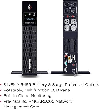 CyberPower PR1000RT2UCN Smart App Sinewave UPS Battery Backup