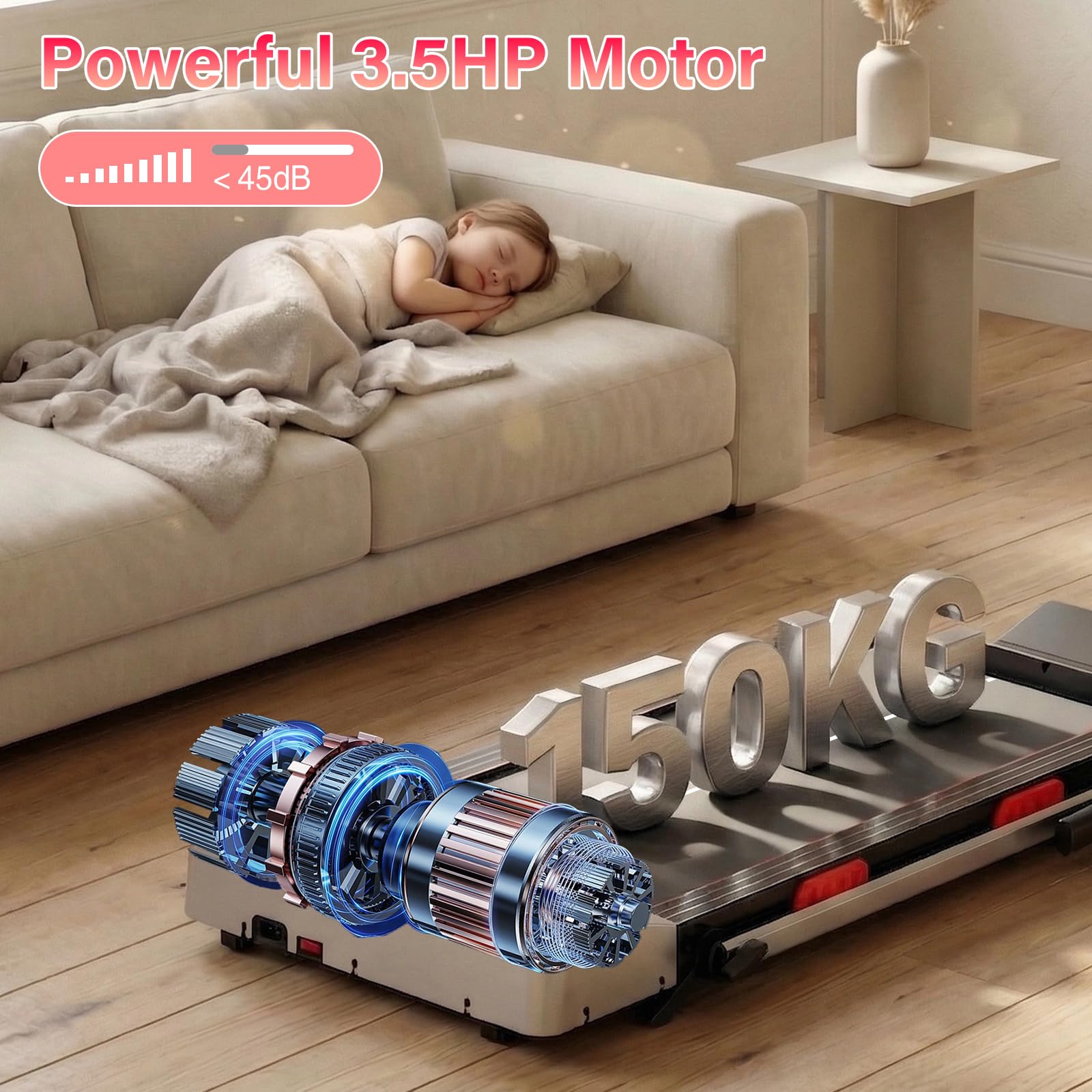 TODO Cinta de Correr Plegable Inclinación, 2.5HP Cinta de Andar para la Oficina en casa,Walking Pad 1-12km/h, Mando a Distancia y en App