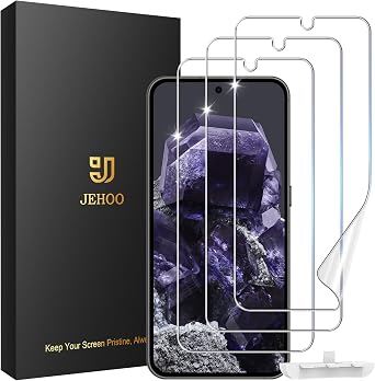 [3 Pack] Screen Protector for Google Pixel 8 [Not Glass], Fingerprint Unlock, Flexible TPU Film, Case Friendly, Bubble Free, Easy Installation